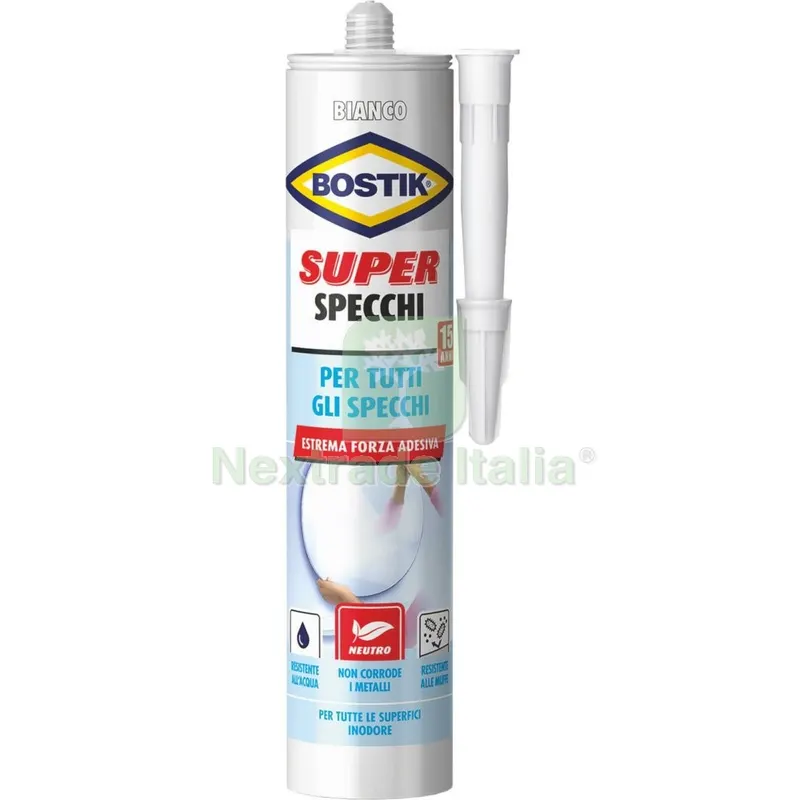 BOSTIK SUPER SPECCHI CARTUCCIA 425 GR. — Adesivi e sigillanti — rif. FERX.8395 BOSTIK SUPER SPECCHI CARTUCCIA 425 GR. — Adesivi e sigillanti — rif. FERX.8395