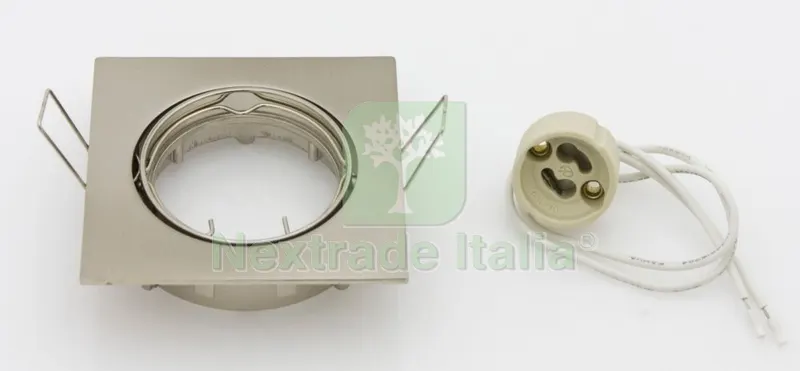 Faretti Quadrati AD Incasso Orientabile x LED GU10 Nikel SAT — Illuminazione — rif. FERX.83981