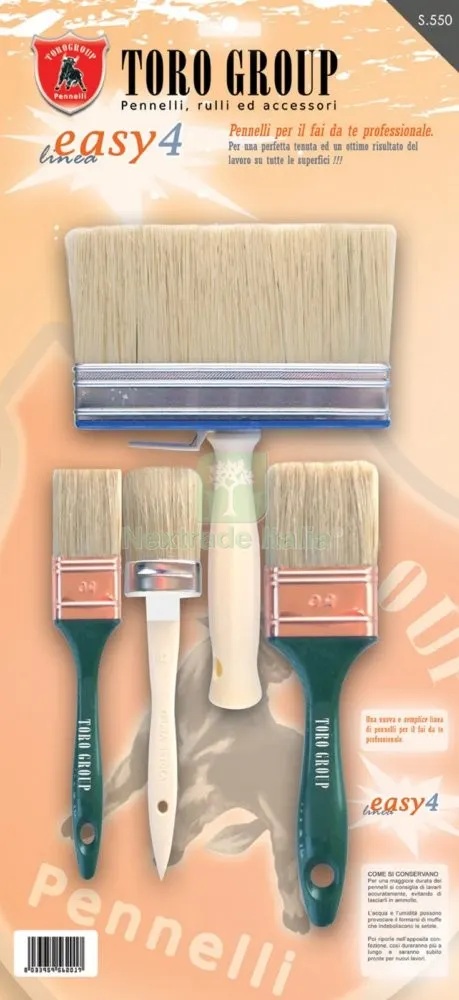 SET 4 PENNELLI SETOLA BIONDA S/550 — Pennelli e rulli — rif. FERX.8598