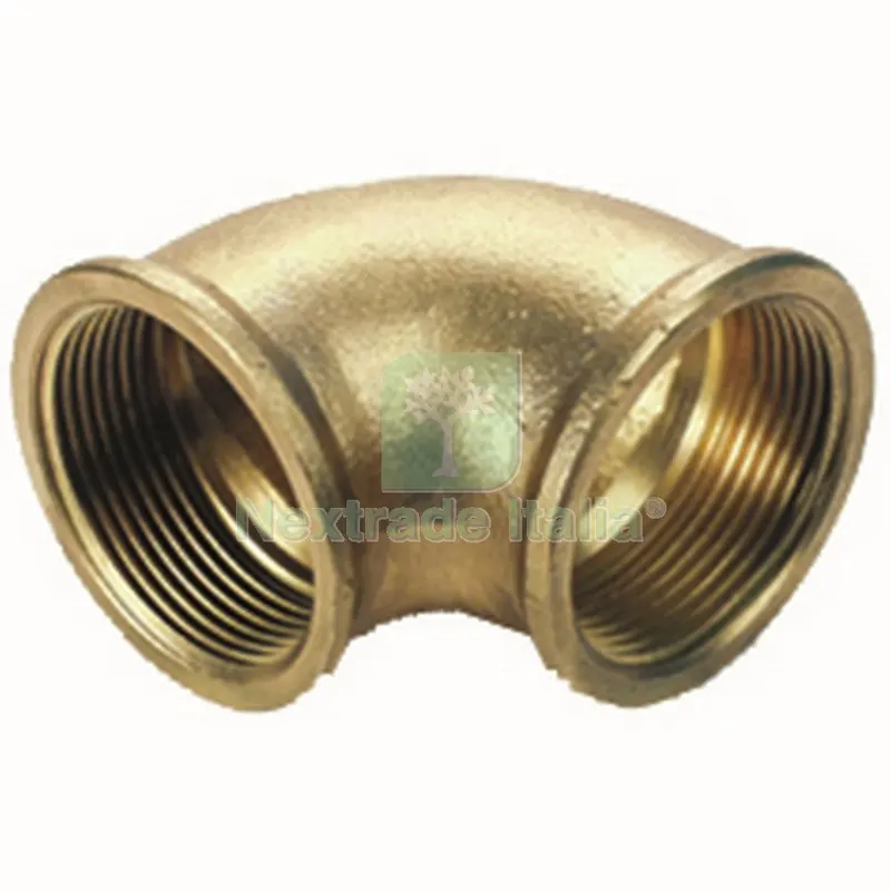 10PZ IDRAULICA GOMITO FEMMINA FEMMINA GR.1/2 IN OTTONE GIALLO — Tubi e raccordi — rif. FERX.86269