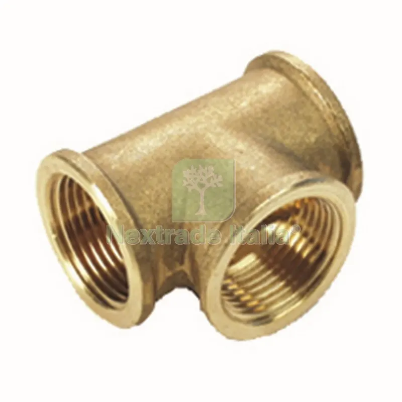 10PZ IDRAULICA - TEE ART.130 GR.3/8 OTTONE GIALLO — Tubi e raccordi — rif. FERX.86272