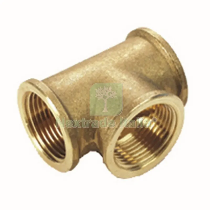 10PZ IDRAULICA - TEE ART.130 GR.1/2 OTTONE GIALLO — Tubi e raccordi — rif. FERX.86273