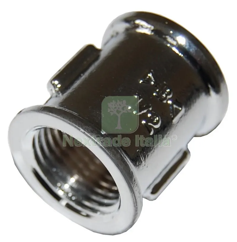 10PZ IDRAULICA MANICOTTO ART. 270 OTTONE CROMATO GR.1/2 — Tubi e raccordi — rif. FERX.86276