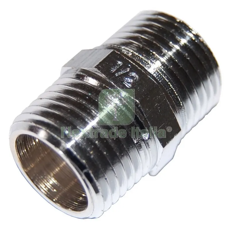 10PZ IDRAULICA VIT DOPPIA ART. 280 OTTONE CROMATO GR.1/2 — Tubi e raccordi — rif. FERX.86278