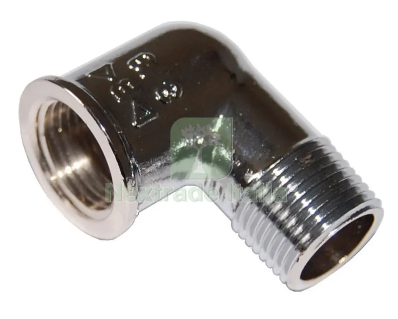 10PZ IDRAULICA GOMITO MASCHIO FEMMINA OTTONE CROMATO GR.1/2 — Tubi e raccordi — rif. FERX.86284