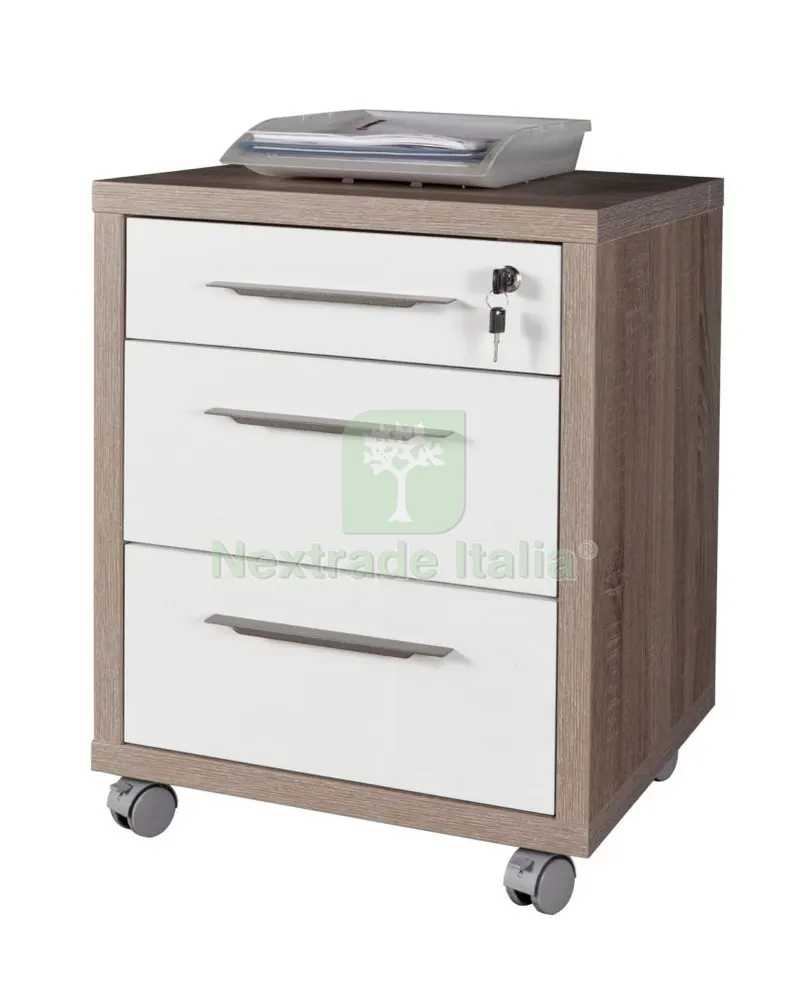 Disegno Cassettiera 3 Cassetti 45X48,5X63 i Rovere Bianco — Arredo — rif. FERX.86362