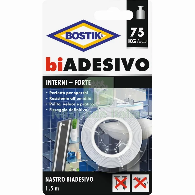 6PZ BOSTIK NASTRO BIADESIVO INTERNI M.1,5X19MM — Adesivi e sigillanti — rif. FERX.8646 6PZ BOSTIK NASTRO BIADESIVO INTERNI M.1,5X19MM — Adesivi e sigillanti — rif. FERX.8646