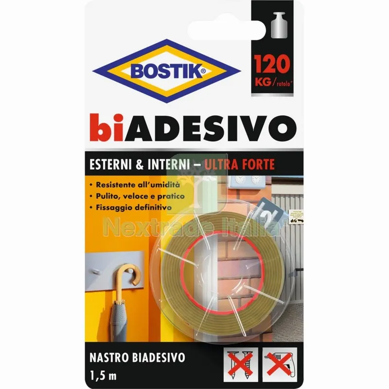 6PZ BOSTIK NASTRO BIADESIVO INTERNI E ESTERNI M.1,5X19MM — Adesivi e sigillanti — rif. FERX.8706