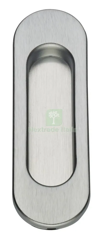 10PZ Maniglia Ovale in Ottone Finitura in Cromo Satinato x Porte Scorrevoli Senza Foro — Maniglie e pomelli — rif. FERX.8749 10PZ Maniglia Ovale in Ottone Finitura in Cromo Satinato x Porte Scorrevoli Senza Foro — Maniglie e pomelli — rif. FERX.8749