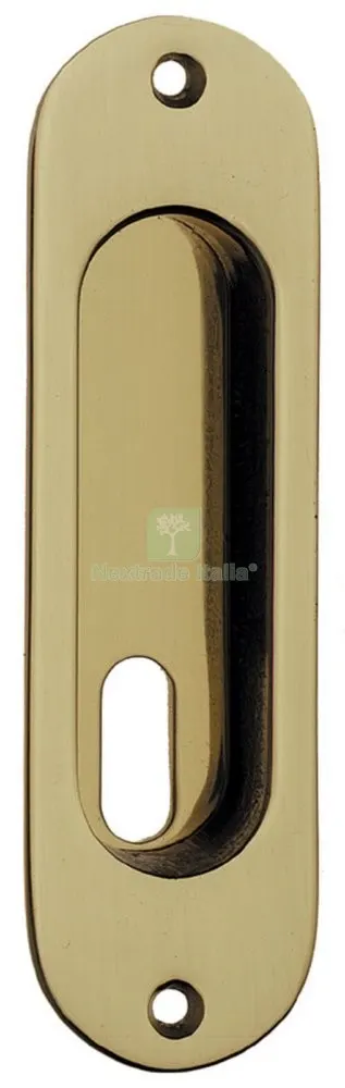 24PZ Maniglia Ovale in Ottone Finitura in Cromo Satinato x Porte Scorrevoli con Foro — Maniglie e pomelli — rif. FERX.8766