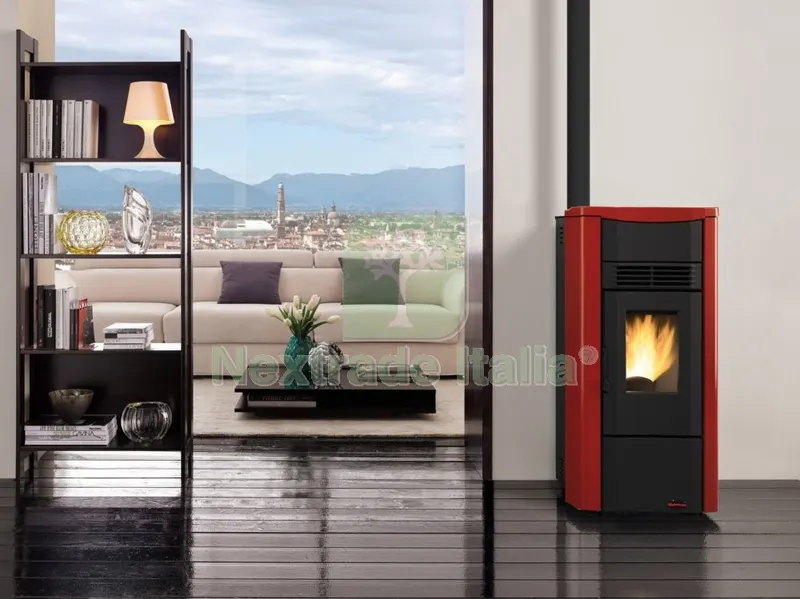 Stufa Pellet 8 KW Giusy EVO 2.0 Bordeaux — Stufe e camini — rif. FERX.88949 Stufa Pellet 8 KW Giusy EVO 2.0 Bordeaux — Stufe e camini — rif. FERX.88949