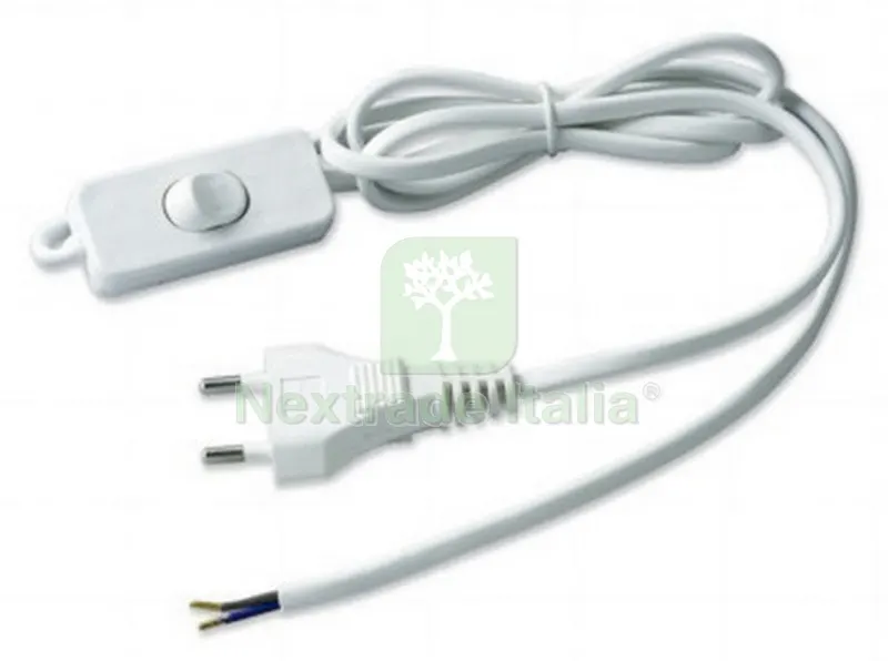 5PL PL CAVO ML.1,5 2X0,75 CON INTERRUTTORE BIANCO — Interruttori e prese — rif. FERX.90575