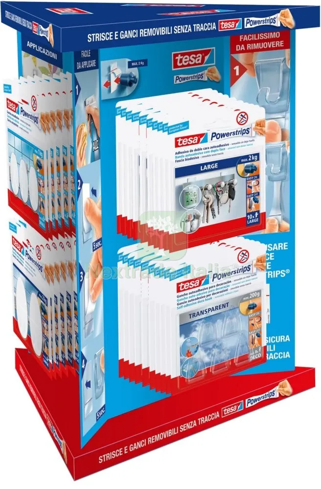 Tesa Powerstrips Espositore 30 Pezzi — Articoli per ufficio — rif. FERX.90800 Tesa Powerstrips Espositore 30 Pezzi — Articoli per ufficio — rif. FERX.90800