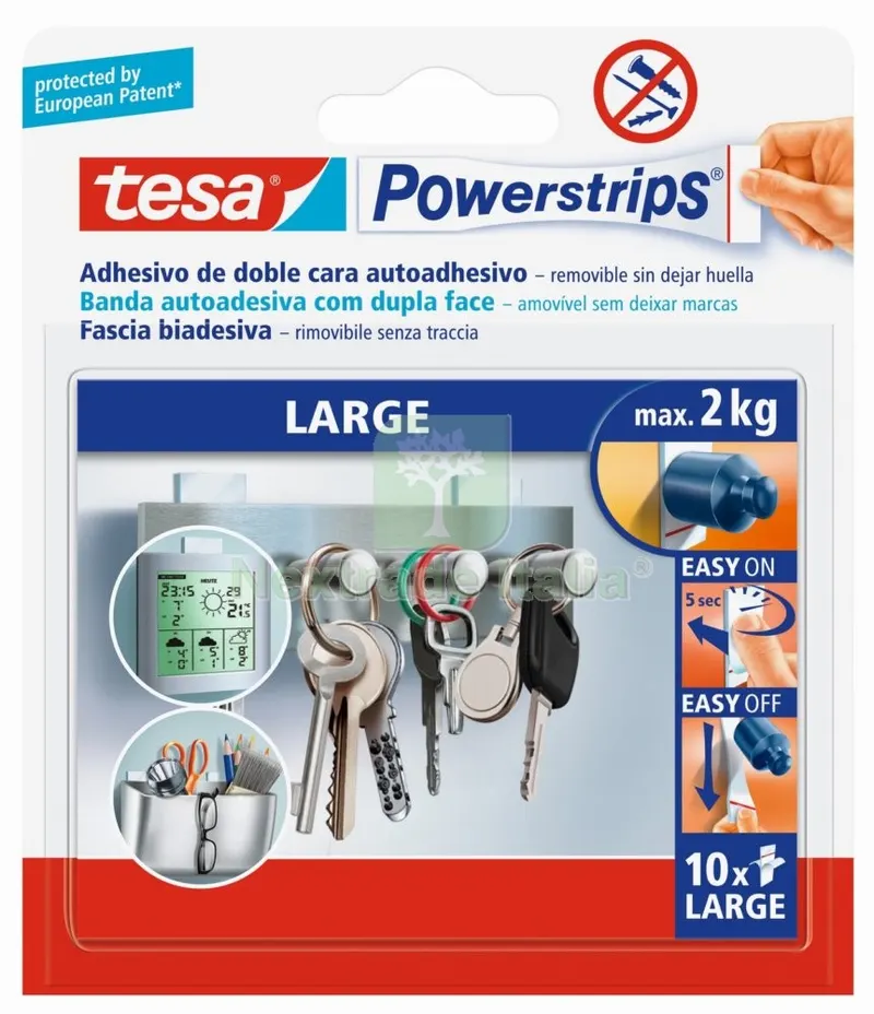 15CF Tesa Powerstrips 10 Strisce Biadesive — Ferramenta porte e finestre — rif. FERX.90801 15CF Tesa Powerstrips 10 Strisce Biadesive — Ferramenta porte e finestre — rif. FERX.90801