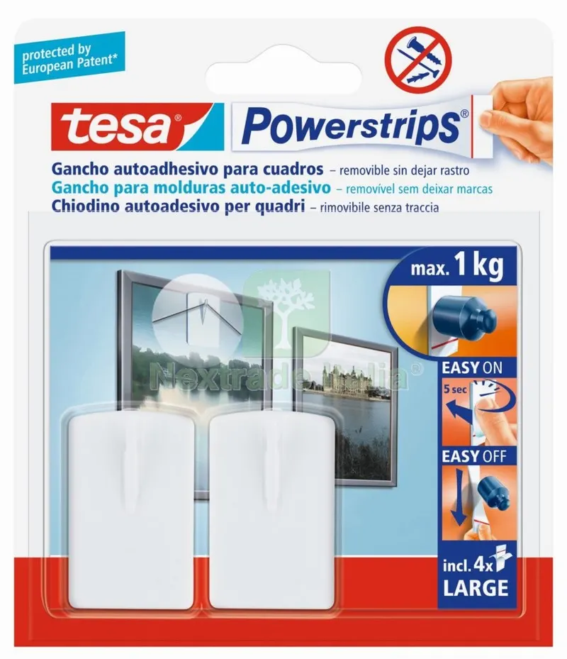 12CF TESA POWERSTRIPS 2 GANCI AUTOAD. PER QUADRI — Ferramenta per legno e mobili — rif. FERX.90805 12CF TESA POWERSTRIPS 2 GANCI AUTOAD. PER QUADRI — Ferramenta per legno e mobili — rif. FERX.90805