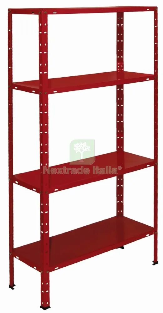 Scaffale Kit 4 Ripiani CM 75X30X150 Colore Rosso — Casalinghi e organizzazione — rif. FERX.90810 Scaffale Kit 4 Ripiani CM 75X30X150 Colore Rosso — Casalinghi e organizzazione — rif. FERX.90810