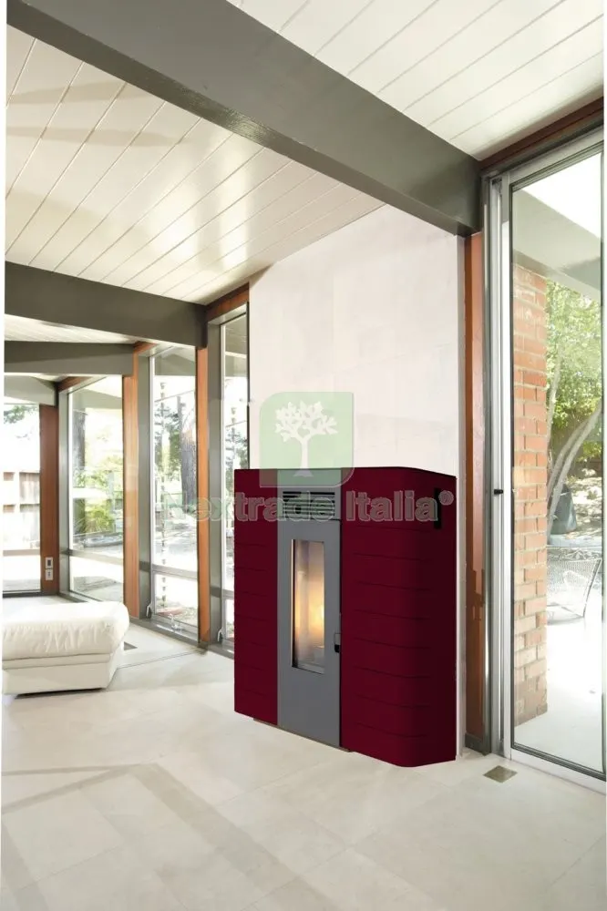Stufa Pellet King Idro Slim 16 Bordeaux — Stufe e camini — rif. FERX.90822 Stufa Pellet King Idro Slim 16 Bordeaux — Stufe e camini — rif. FERX.90822