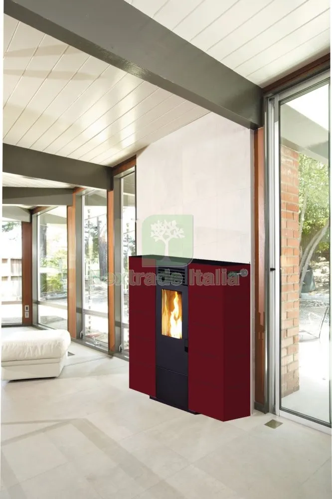 Stufa Pellet King Slim 6 Bordeaux — Stufe e camini — rif. FERX.90823 Stufa Pellet King Slim 6 Bordeaux — Stufe e camini — rif. FERX.90823