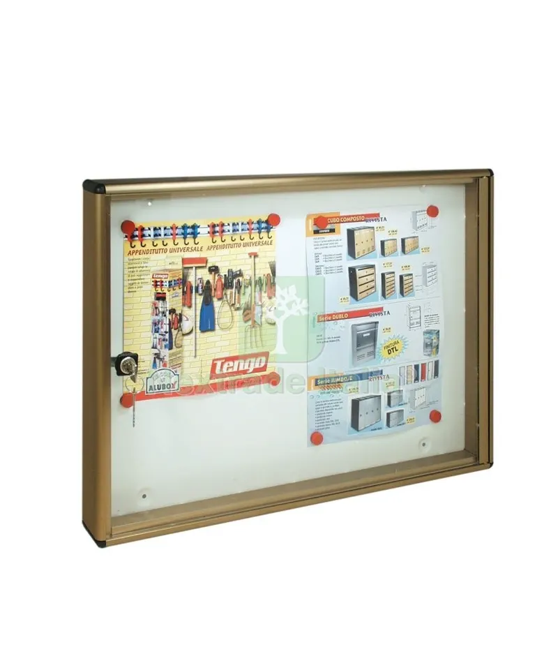 Alubox Bacheca Fondo Magnetico Finitura Bronzo CM 55X5X40H — Casalinghi e organizzazione — rif. FERX.9139 Alubox Bacheca Fondo Magnetico Finitura Bronzo CM 55X5X40H — Casalinghi e organizzazione — rif. FERX.9139