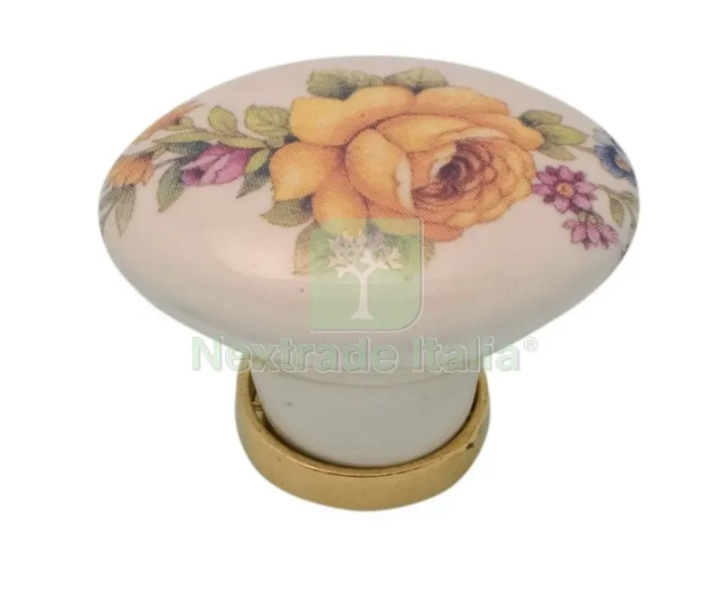 25PZ Pomolo Porcellana Ovale con Base Figura 18 MM.35X25 — Raccordi in ghisa e figure — rif. FERX.9143 25PZ Pomolo Porcellana Ovale con Base Figura 18 MM.35X25 — Raccordi in ghisa e figure — rif. FERX.9143