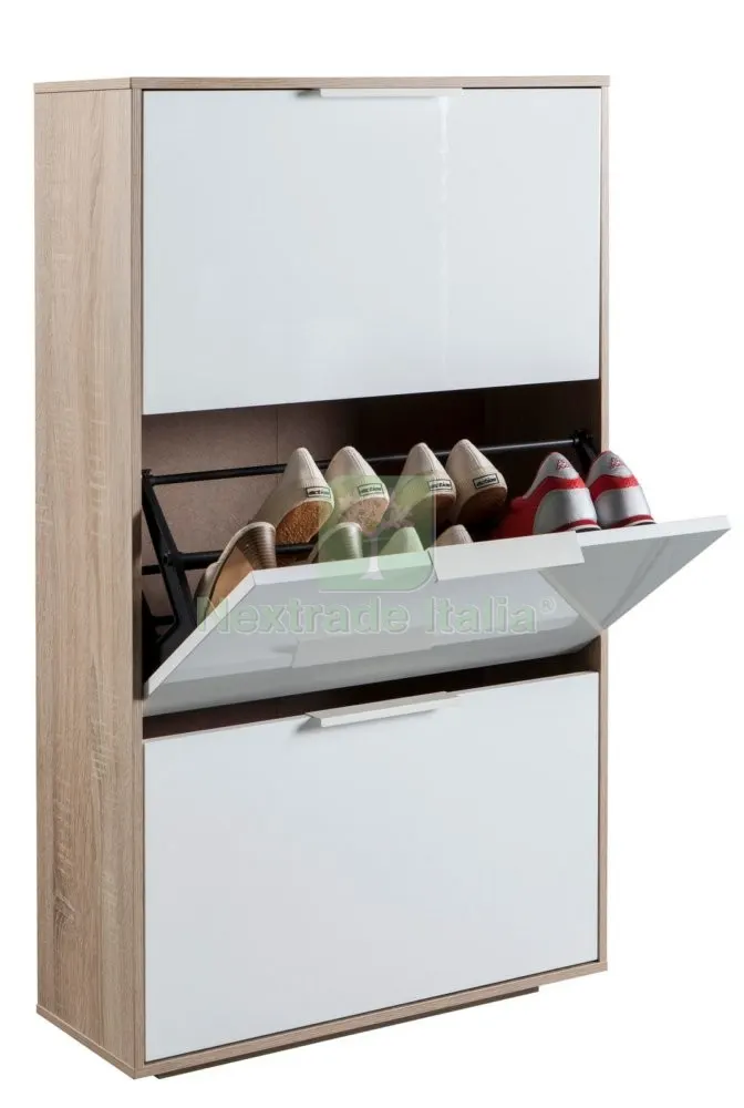 Kit Scarpiera 3RIPIANI CM 65X25X111H Bianco Rovere SC1817 — Arredo — rif. FERX.91883