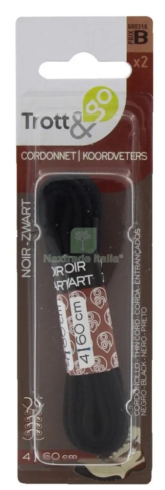 3PZ Lacci Corda Neri CM 60 2 Paia — Trattamento e depurazione acqua — rif. FERX.92160
