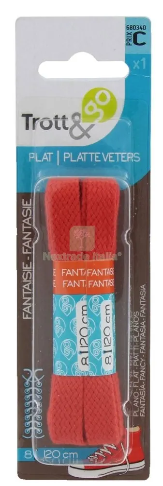 3PZ Lacci Fluo Rosso CM 120 1 Paio — Flessibili e allacci — rif. FERX.92181