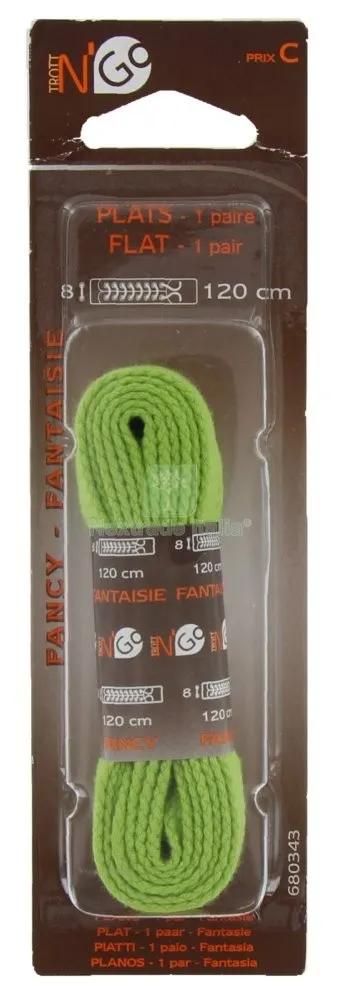 3PZ Lacci Fluo Verdi CM 120 1 Paio — Flessibili e allacci — rif. FERX.92184