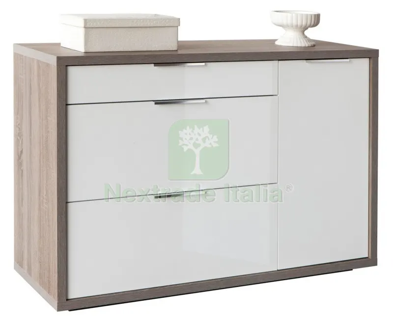 Kit Cassettone 3 Cassetti 1ANTA Rovere Bianco Laccato — Arredo — rif. FERX.92206