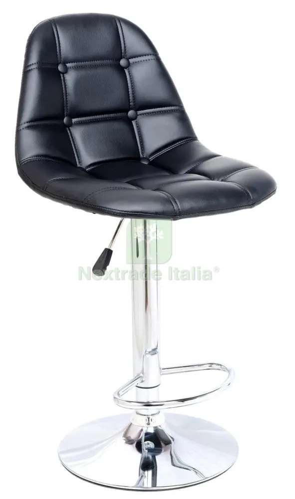 2PZ SGABELLO GIREVOLE "BUTTON " NERO