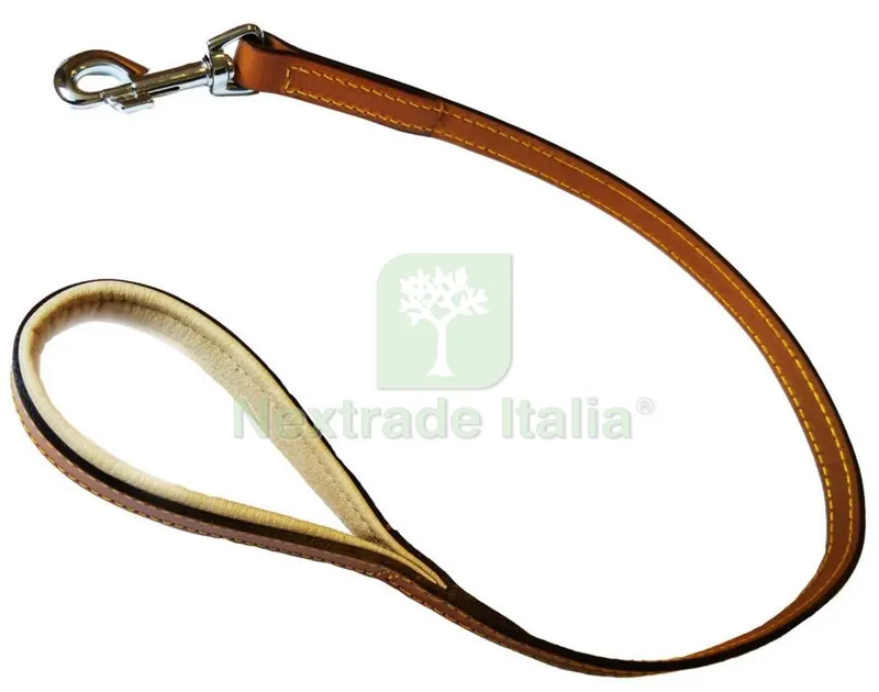 6PZ Guinzaglio in Cuoio Manico Imbottito — Cani — rif. FERX.92689 6PZ Guinzaglio in Cuoio Manico Imbottito — Cani — rif. FERX.92689
