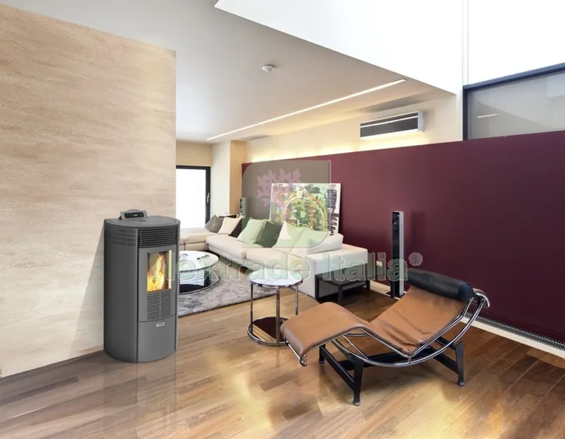 Stufa Pellet 10,1 KW King 12 Round Antracite — Stufe e camini — rif. FERX.93061