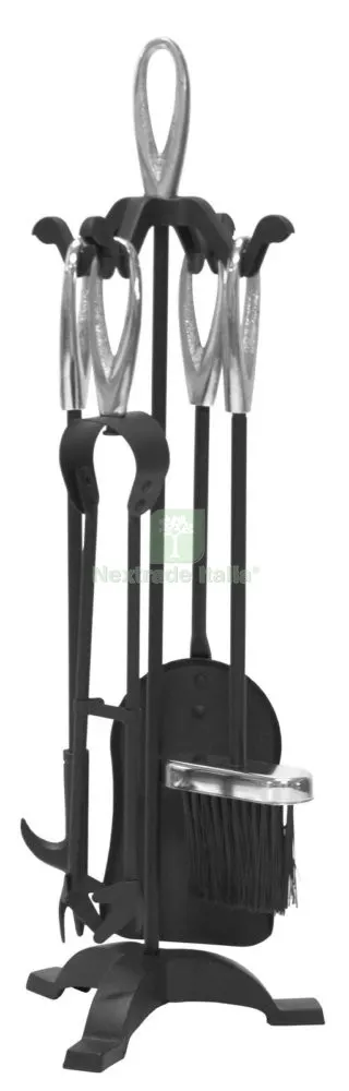 Set Camino Ellisse Impugnatura Cromo Satinata 19CB — Stufe e camini — rif. FERX.93082 Set Camino Ellisse Impugnatura Cromo Satinata 19CB — Stufe e camini — rif. FERX.93082