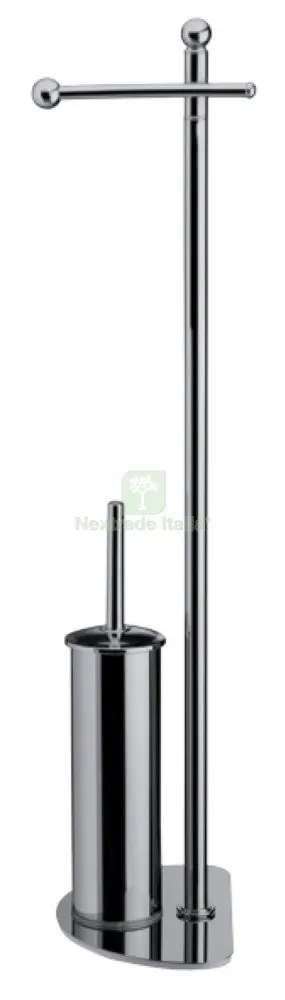PIANTANA CON PORTAROTOLO+PORTASCOPINO SALVASP. CR FIG.3 — Accessori bagno — rif. FERX.93117 PIANTANA CON PORTAROTOLO+PORTASCOPINO SALVASP. CR FIG.3 — Accessori bagno — rif. FERX.93117