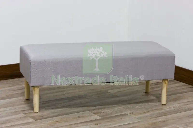 Panca Tessuto/Legno CM.100X40X40H Grigio — Tempo libero outdoor — rif. FERX.93149