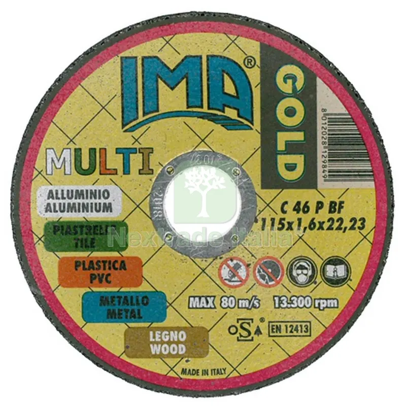50PZ IMA MINIDISCO UNIVERSALE GOLD PIANO D.115X1,6X22 — Punte, frese e dischi — rif. FERX.93244