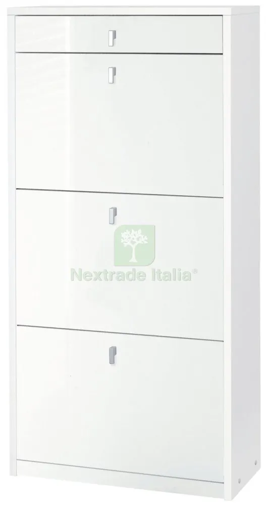 Kit Scarpiera 3 Ante RIBALTABILI+1 Cassetto CM 63X29X127H Bianco LAC — Arredo — rif. FERX.93263 Kit Scarpiera 3 Ante RIBALTABILI+1 Cassetto CM 63X29X127H Bianco LAC — Arredo — rif. FERX.93263