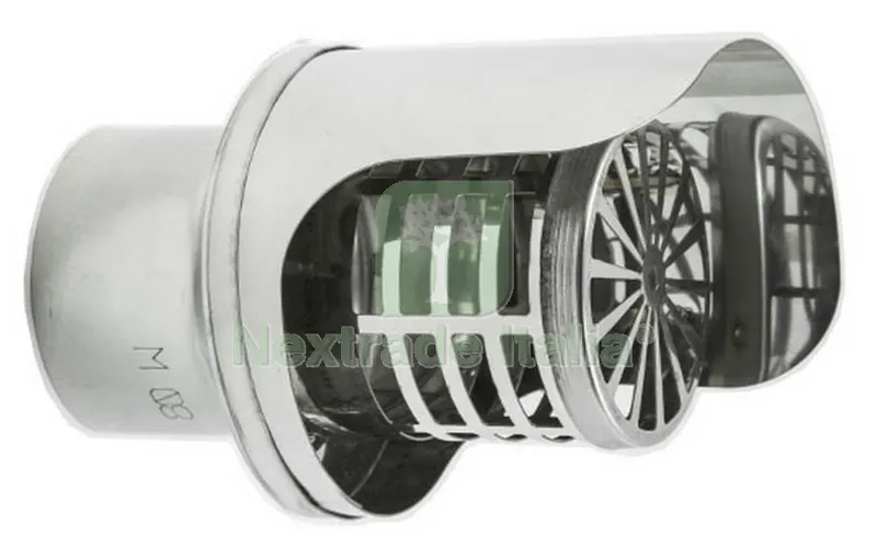 2PZ Terminale Inox Modello Orizzontale Diametro. 80 — Scarichi e sifoni — rif. FERX.93289 2PZ Terminale Inox Modello Orizzontale Diametro. 80 — Scarichi e sifoni — rif. FERX.93289