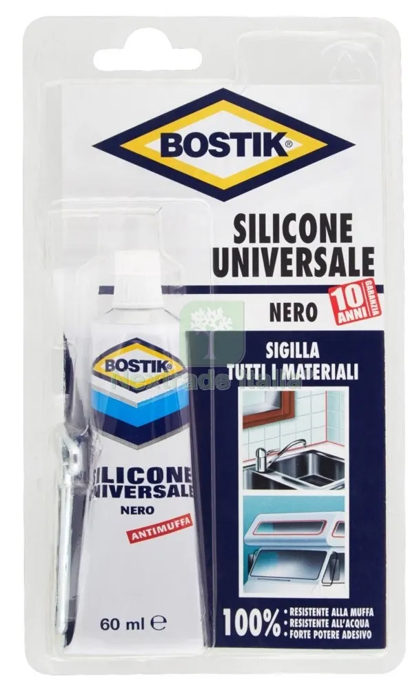 12PZ BOSTIK SILICONE 60 ML NERO — Adesivi e sigillanti — rif. FERX.93305