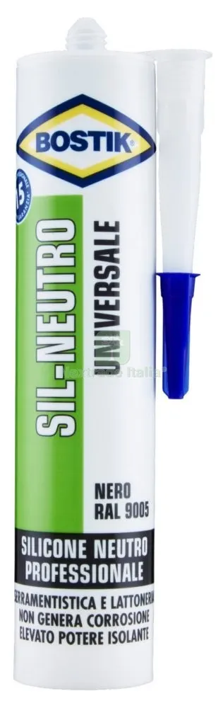 12PZ BOSTIK SILICONE NEUTRO 300 ML NERO — Adesivi e sigillanti — rif. FERX.93310