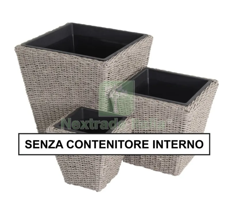 Vaso Polirattan CM 37X37X80H Senza Contenitore — Casalinghi e organizzazione — rif. FERX.93411
