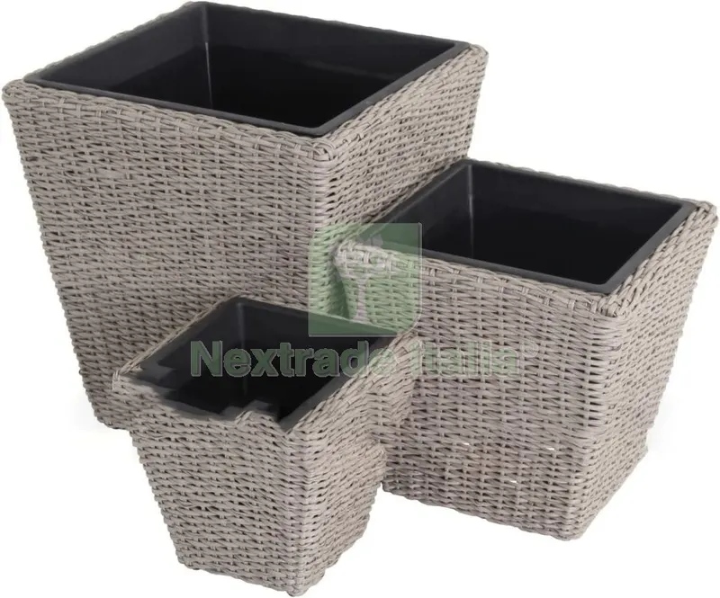 Vaso Polirattan CM 37X37X80H Senza Contenitore — Casalinghi e organizzazione — rif. FERX.93411 — foto 2