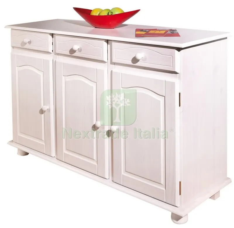 Kit Buffet 3 Ante + 3 Cassetti Massello Bianco — Casalinghi e organizzazione — rif. FERX.93461