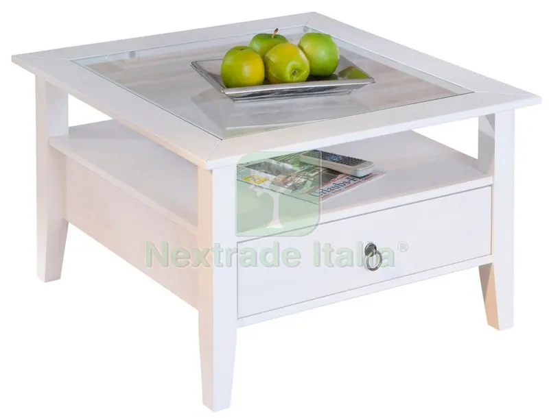 KIT TAVOLINO MASSELLO PROVENCE 1 CASSETTO BIANCO — Arredo — rif. FERX.93468