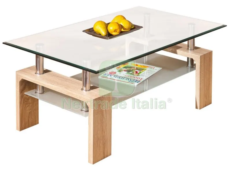 Kit Tavolino Doppio Vetro Rovere — Arredo — rif. FERX.93474 Kit Tavolino Doppio Vetro Rovere — Arredo — rif. FERX.93474