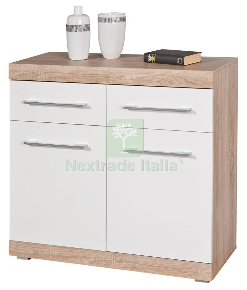 Kit Buffet Lublin 2 Ante +2 Cassetti Rovere/Bianco Laccato — Arredo — rif. FERX.93479