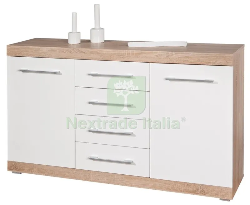 Kit Buffet 2 Ante + 4 Cassetti Lublin Rovere/Bianco Laccato — Arredo — rif. FERX.93481 Kit Buffet 2 Ante + 4 Cassetti Lublin Rovere/Bianco Laccato — Arredo — rif. FERX.93481