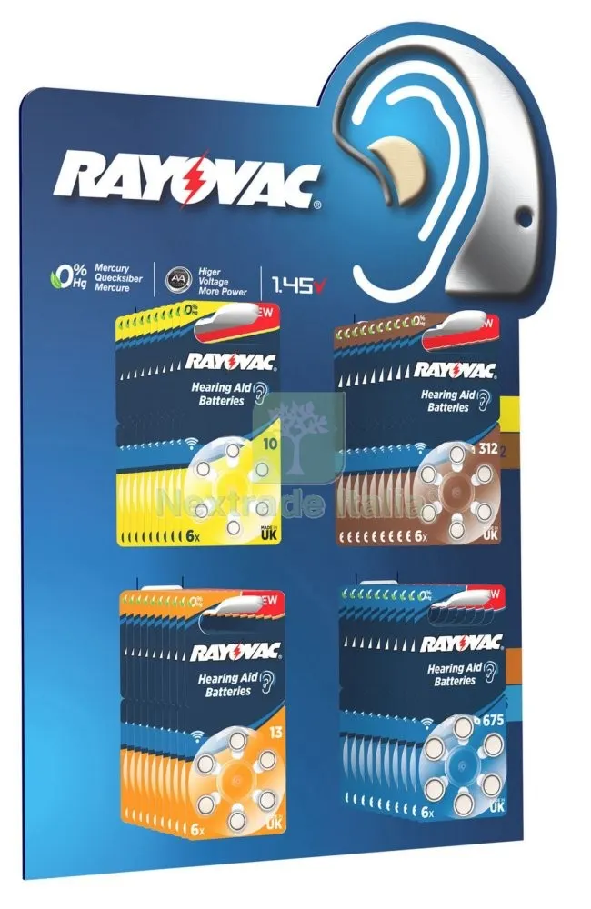 Varta Rayovac Espos. 40 Blister Batterie Acustiche — Caricabatterie e alimentatori — rif. FERX.93493