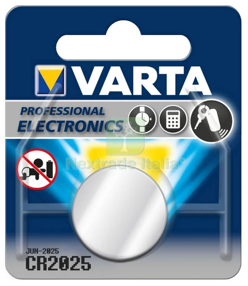 10BLISTER VARTA BATTERIA A BOTTONE CR2025 BL.1PZ — Caricabatterie e alimentatori — rif. FERX.93498