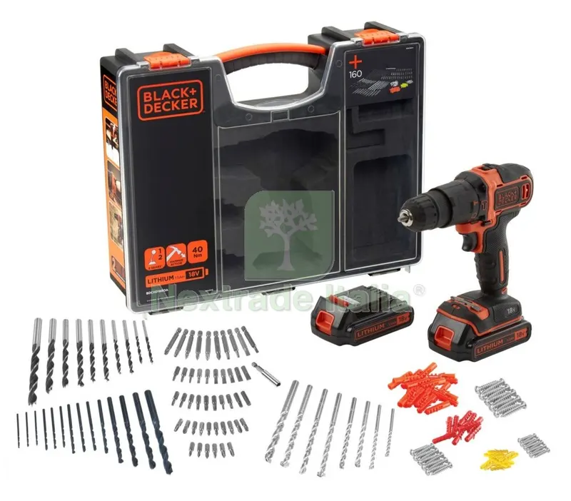 Trapano B+D 18VP 2 Batteria Litio MOD.BDCHD18BOA — Batterie e caricabatterie — rif. FERX.93522 Trapano B+D 18VP 2 Batteria Litio MOD.BDCHD18BOA — Batterie e caricabatterie — rif. FERX.93522